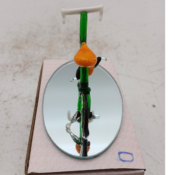WAMANA Hand Blown Glass Bicycle Ornament/Figurine w/ Box & Mirror Base - Picture 4 of 7